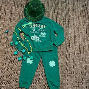Kids Green Leprechaun Matching Set